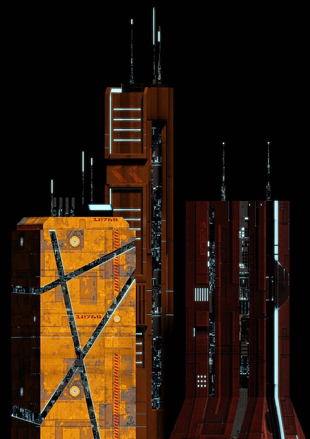 Sci-fi movie scene with advanced technology